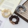 Luxury Silk Rhinestone Scrunchie with Square Crystal for Women's Bun