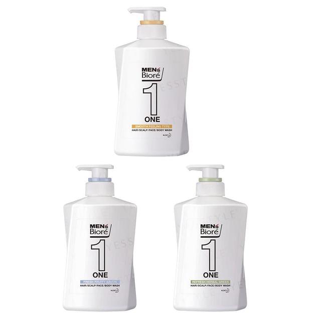 Kao - Men s Biore One Hair / Scalp / Face / Body Wash Fresh Fruity Savon - 480ml