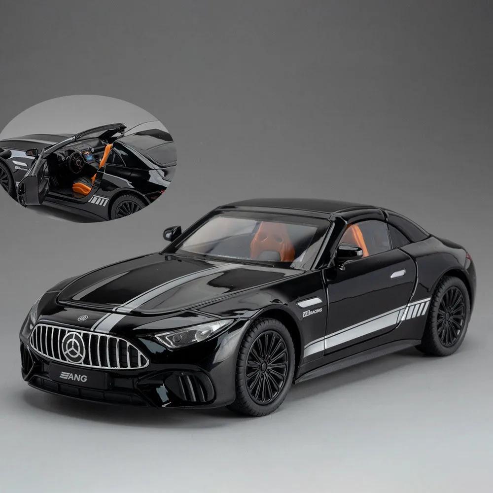 Scale 1:22 SL63 NA1 Model Toy Car Alloy Diecast Light Sound Pull Back Doors Opened Miniature Sports Cars Models Collection Gifts