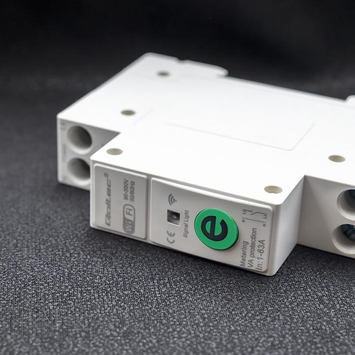 Qoltec Przekaźnik 63A Na Szynę Din Z Licznikiem Energii Elektrycznej | Ewelink Od Sonoff | Wi-Fi | Dioda Led