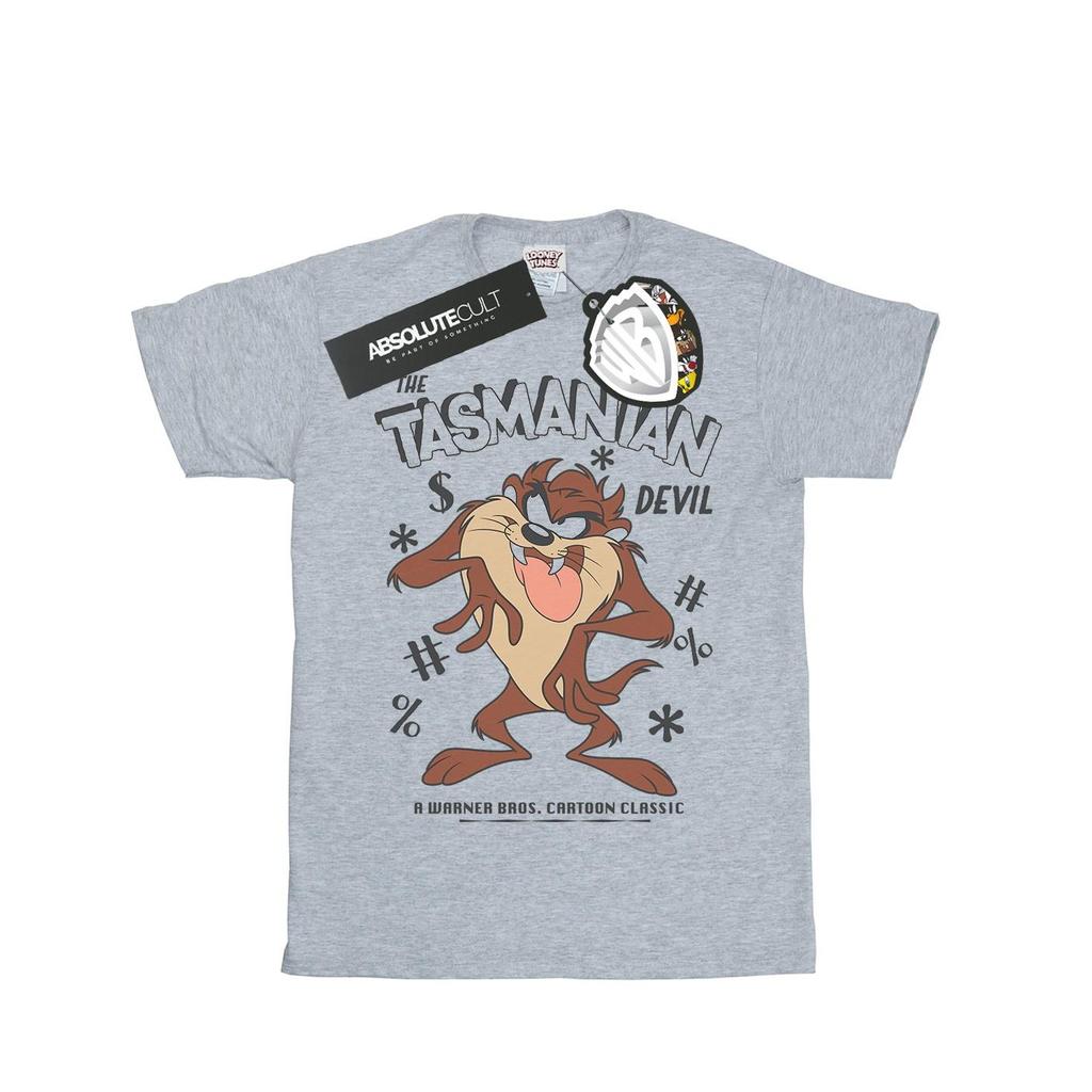 Looney Tunes Damen/Damen Tasmanian Devil Vintage Boyfriend-T-Shirt aus Baumwolle
