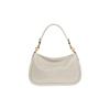 Coach Cary 28 Solid Color Zipper Metal Buckle Classic C Logo Pebble Leather Shoulder Crossbody Bag Large Size Women's White