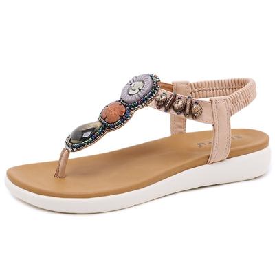 Hundreds of Fashionable Trend Bohemian Style Clip-on Elastic Band Lightweight Comfortable Women's Shoes