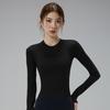 Haut de Pilates Manches Longues Coupe Ajustée pour Femme, Séchage Rapide, Respirant, Haute Élasticité, Idéal pour la Course à Pied et le Fitness