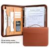 A4 Leather Manager Portfolio with Calculator - Portable, Multifunctional Zipper Folder for Customer Meetings and Room Transactions