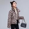 2025 New Short Printed Leopard Print Padded Jacket, Loose and Thickened Foreign Style Stand-up Collar Down Padded Jacket In Winter