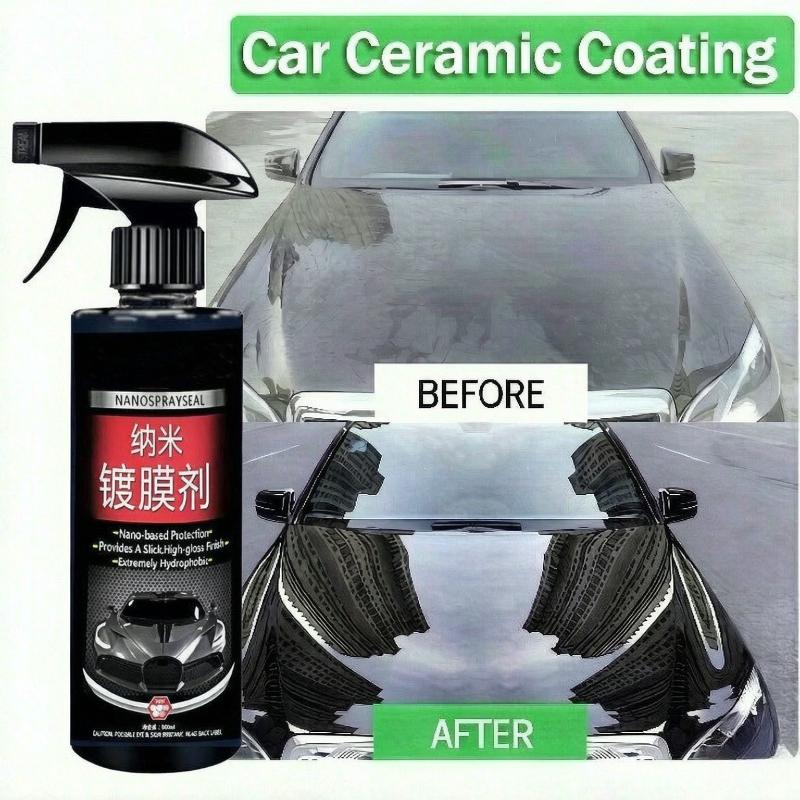 Car Nano Ceramic Coating Spray, Quick Wax Polish & Hydrophobic Sealant, High Gloss Paint Protector for All Vehicles, Water Repellent Detailing