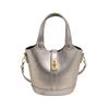 This Year's Popular Fashion Korean Version of Simple Solid Color Portable Bucket Bag Women's Casual Versatile Commuter Messenger Child and Mother Bag
