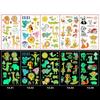 5PCS/Set Glow In The Dark Animal Tattoos for Kids Waterproof Temporary Body Stickers Party Favors Cute Cartoon Face Arm Decals