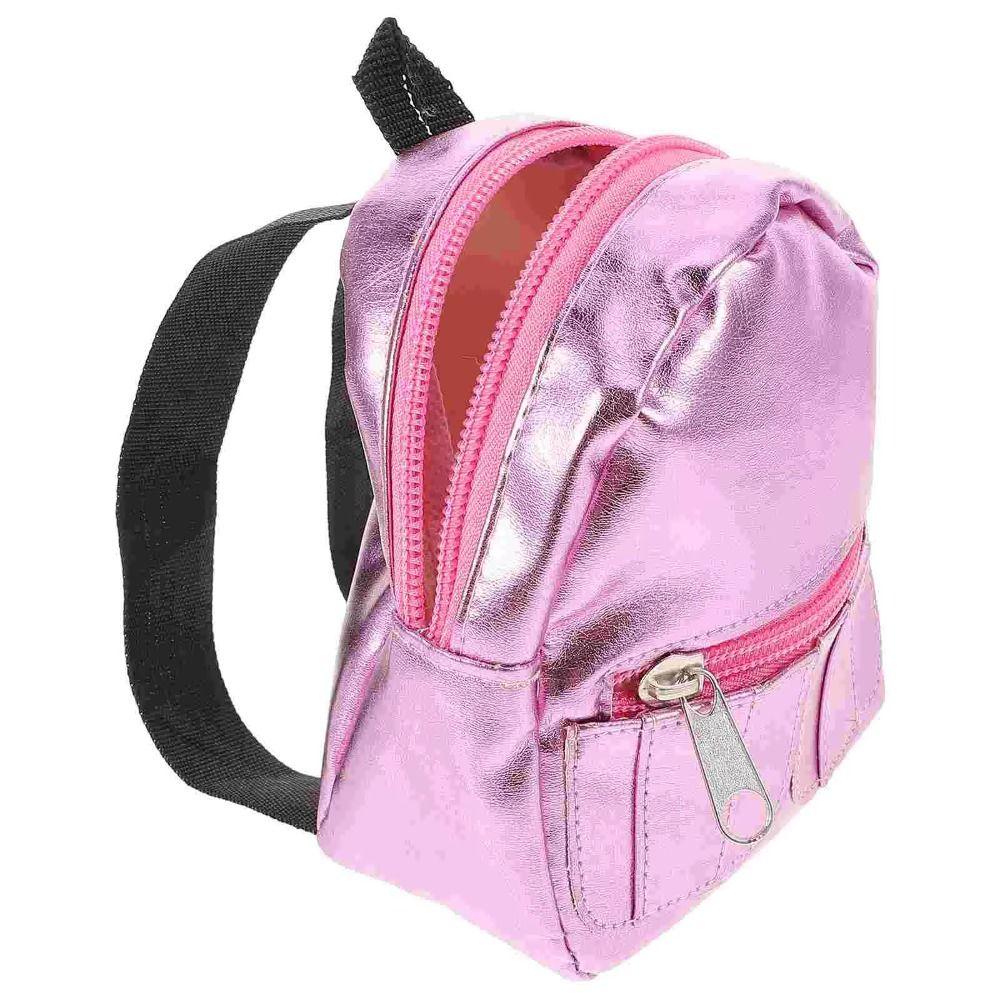 PU Glitter 18inches Doll Backpack Pink Silver Mini Knapsack Fashion Doll Backpack Children Toys