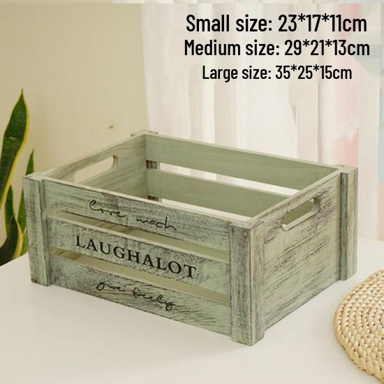 Vintage Weathered Wooden Slat Display Box for Decorative Props and Weddings
