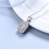 S925 Sterling Silver Diamond Geometric Square Pendant Korean Style Fashionable Elegant Women's Jewelry