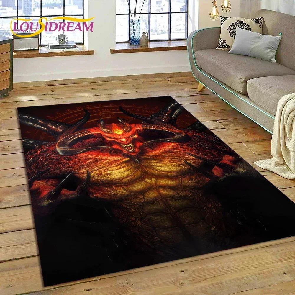 Diablo 3D Retro Game Gamer Carpet Rug for Bedroom Living Room Home Sofa Decoration,Children Play Game Large Decor Floor Mat Gift