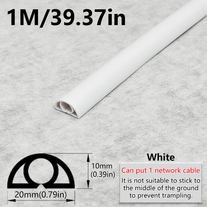 1PC 1/3M Floor Cord Cover Sheaths PVC Flexible Electrical Conduit Cable Protectors Self-adhesive Cable Hiders for Floors