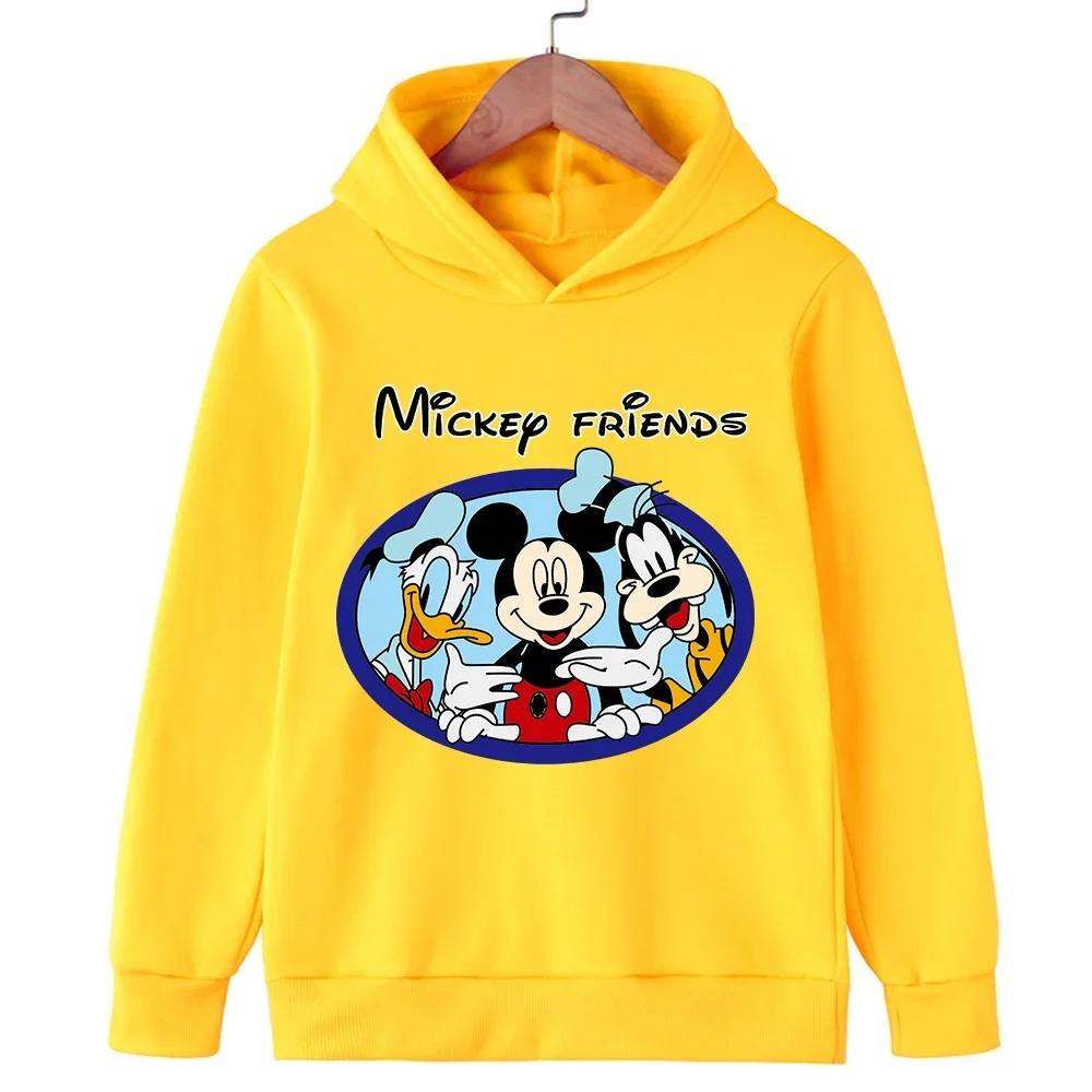Disney Cartoon Cute Children's Hooded Sweatshirt Boys and Girls Autumn and Winter Daily Outdoor Warm and Soft Sportswear