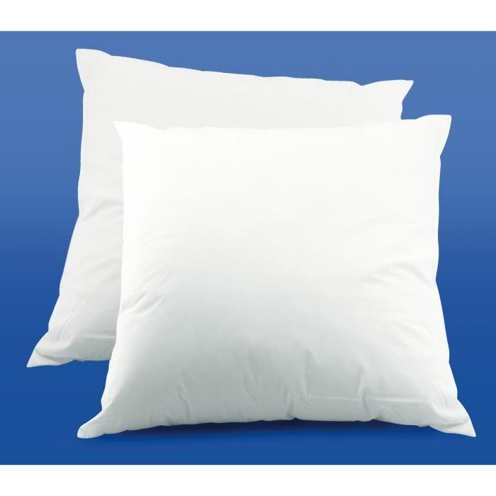 Oreiller - Anallergique - 60x60 cm - Confort moelleux - Enveloppe 100% coton - Fabrication française