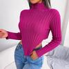 Sexy Women Asymmetrical Knit Sweater Long Sleeve Half High Collar Undercoat Autumn Winter