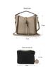Echt Lederen Nieten Emmer Tas met Tijgerkop - Trendy Europese & Amerikaanse Crossbody Schouder Handtas
