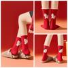 2026 Year of the Horse Red Mid-Calf Women's Socks, 3D Flocked Lucky Cotton Autumn/Winter.