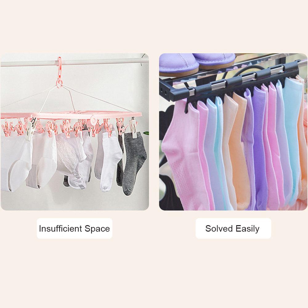 2/4PCS Hanging Rod Sock Rack, Clothes Hanger Suitable For Drying Socks, Towels, Underwear And Other Small Clothing Items