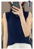 Women's Solid Color Ice Silk Knit Camisole - Sleeveless, Round Neck, Perfect Summer Pullover Layer