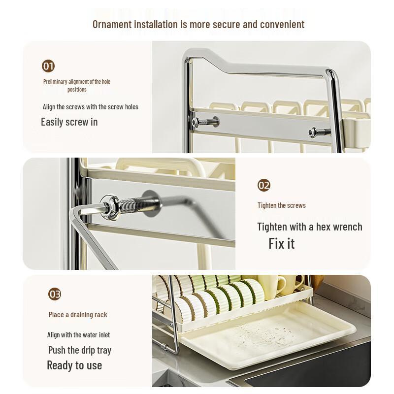 Maxcook Carbon Steel Kitchen Dish Drying & Storage Rack