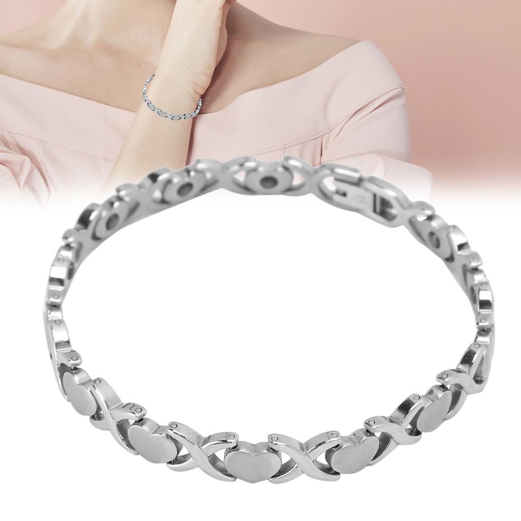 Titanium Steel Magnetic Therapy Bracelet Heart Shape Women Bracelet Jewelry Accessory