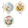 Floral Patterns Dog Embroidery Kit Corgi Embroidery Set Home Decor Cross Stitch Set  Beginner