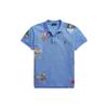 Polo FW22 Logo Embroidered Short Sleeve Polo Shirt Women Tops Blue WMPOKNINCU20523-400