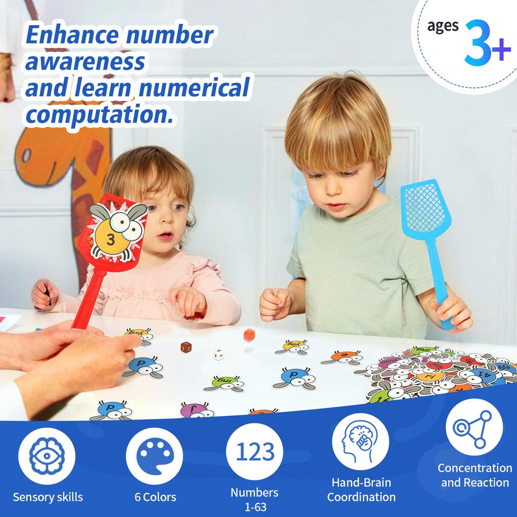 Basic Math Tabletop Toys for 3+, with Operation Dice for Addition, Subtraction, Multiplication, Division. Ideal for Kindergarten