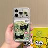 Grass cat is suitable for Apple 17promax spring 16 soft case 15 lanyard iphone14 cute 13 mobile phone case