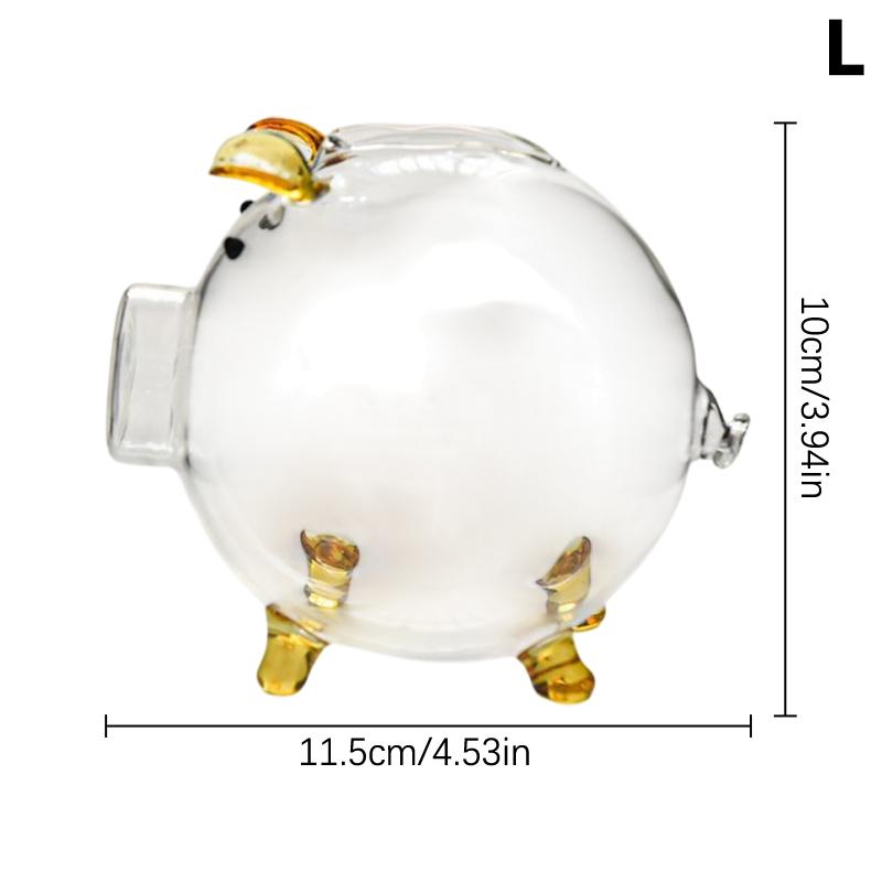 Mini Pig Money Jar Golden Beans Storage Box Transparent Piggy Bank Gold Glass Pig Ornaments Portable Coin Bank Saving Box Gift