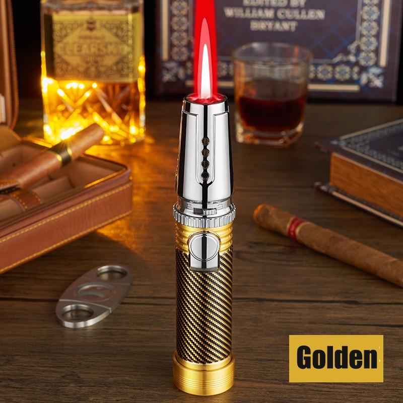 Novel Refillable Butane Turbo Gas Jet Flame Lighters Outdoor BBQ Gun Windproof Lighter Smoking Cigars for Men Kitchen Accessory