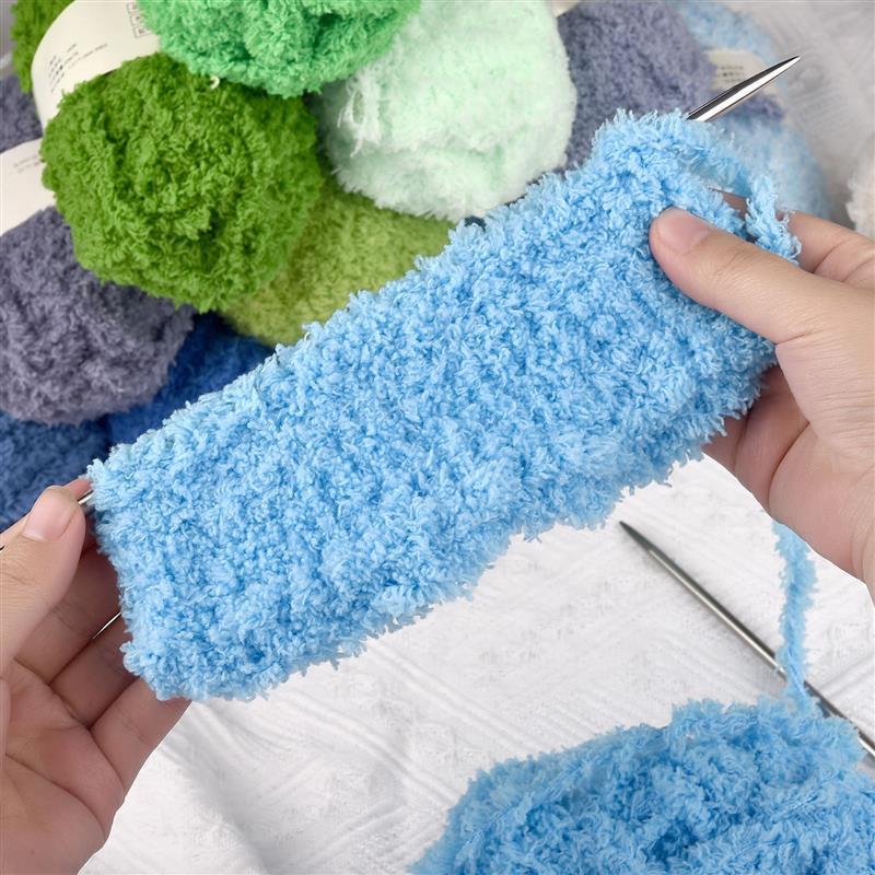 50 g/Bündel Chenillegarn, weicher, dünner Korallensamt-Handtuchfaden zum Stricken, Häkelgarn, Handstricken, Häkeln, DIY-Pullover, Puppen