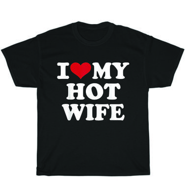 Pánské tričko I Heart Love My Hot Wife Husband Svatba Výročí Unisex Dárek