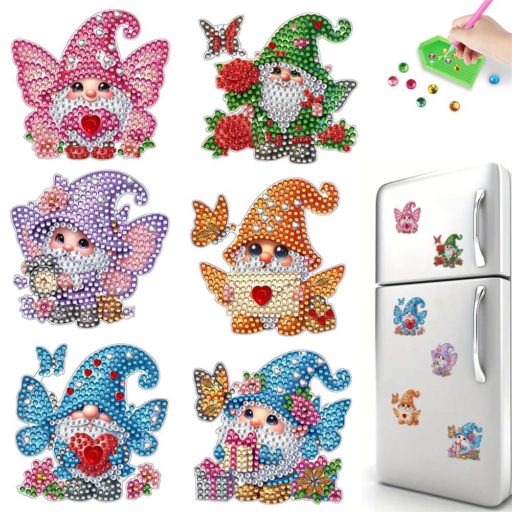 6Pcs Diamond Painting Refrigerator Magnet Bouquet Diamond Art Fridge Magnet Diamond Painting Fridge Magnet for Adults Beginners
