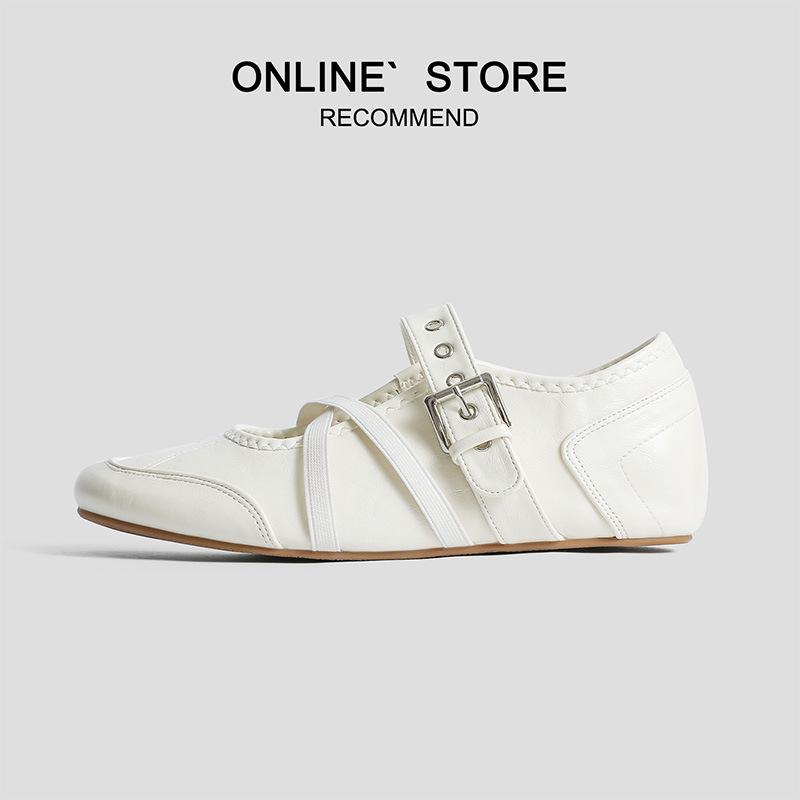 

Invisible inner height-increasing ballet shoes za new retro shallow mouth single shoes ra French red casual shoes 40 білий