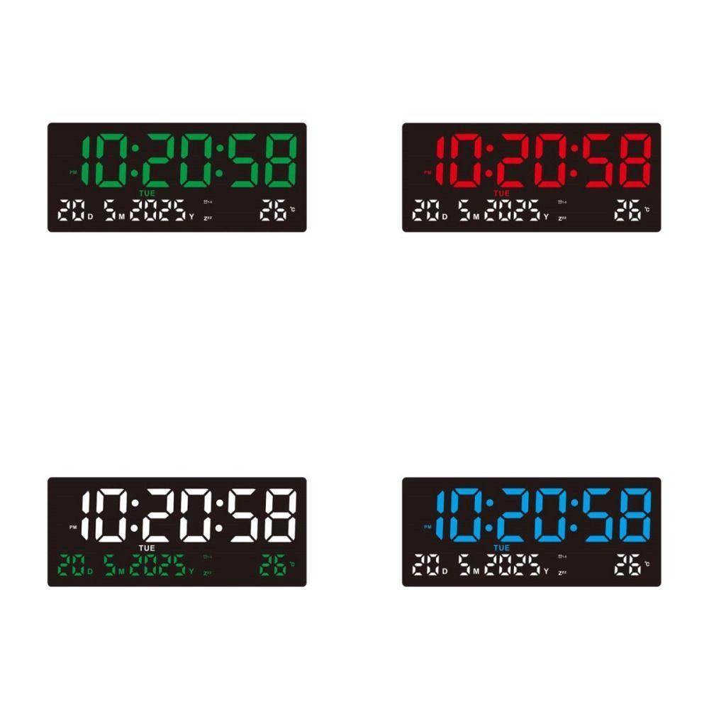 12/24H LED Alarm Clock Time/Date/Week/Temp Display Electronic Table Clock Living Room