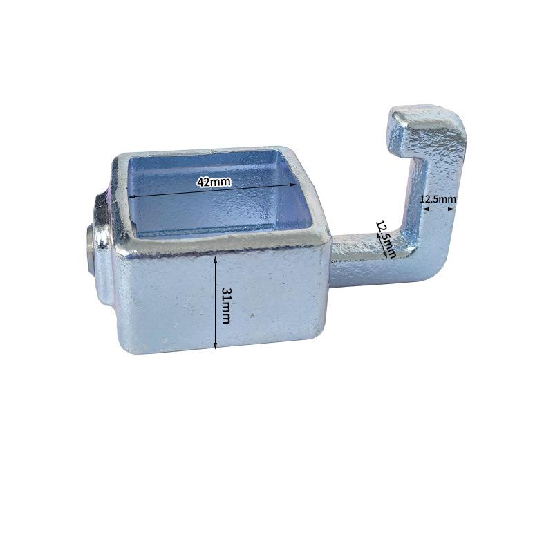 Conector de Tubo Cuadrado de Hierro Galvanizado 40x40 - Base de Unión en T para Barandilla sin Soldadura