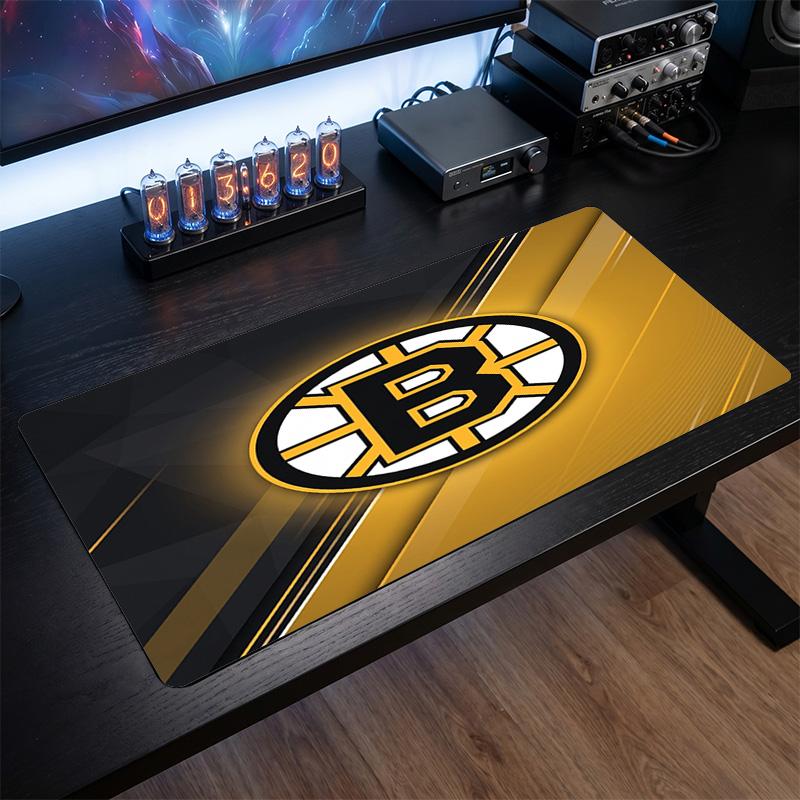 Boston Bruins Pattern Mousepad Anti?Slip Rubber Desk Pad For Gaming Working Desktop Decoration