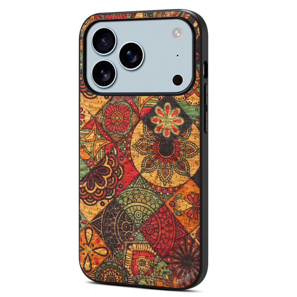 Für iPhone 17 Pro Max Hülle Blumenmuster PU-Leder + PC + TPU Handyhülle