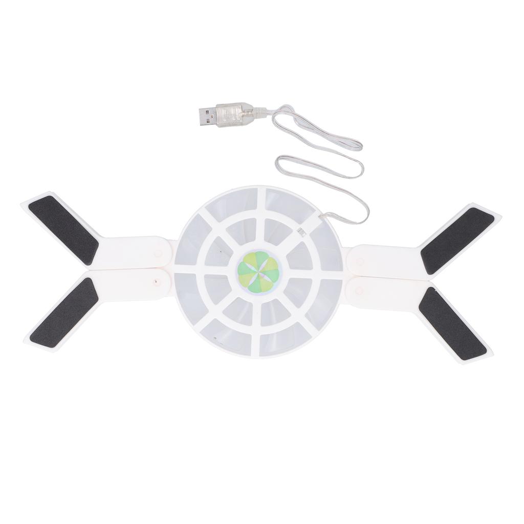 Laptop Cooler Pad with Luminous Large Fan USB Notebook Computer Foldable Stand DRS08(White )
