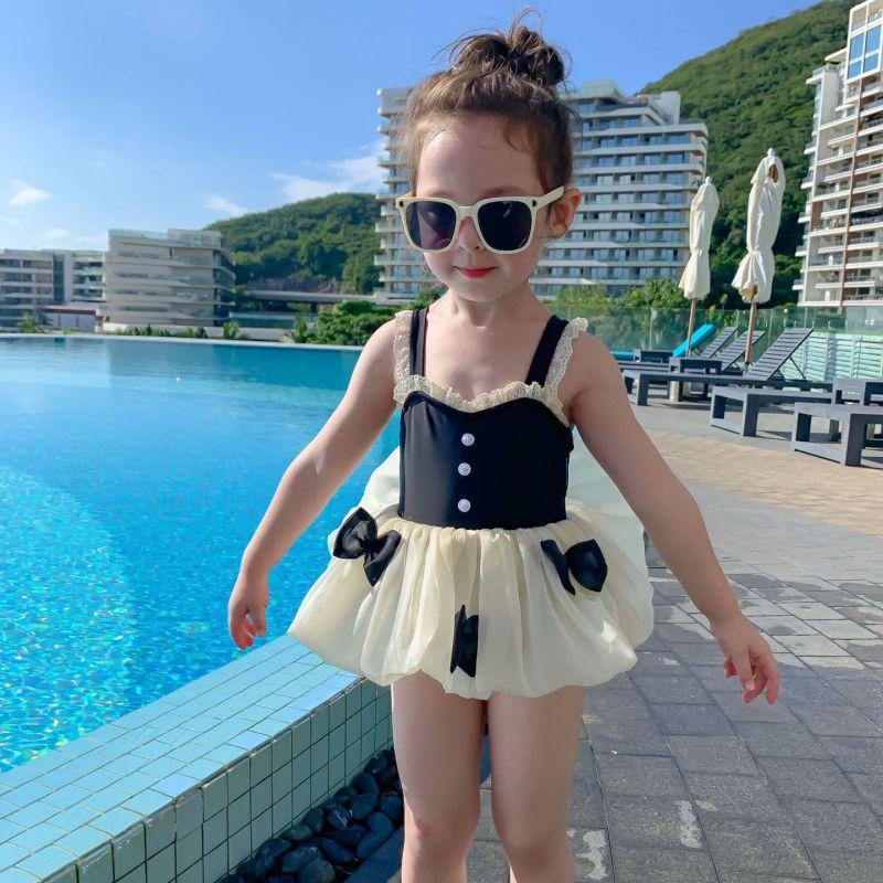 

Сплошной купальник для маленьких девочек в западном стиле с бантом на слинге 120