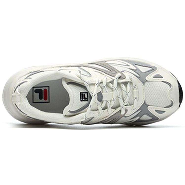 Fila Dolphin Fabric Synthetic Leather Sport Versatile Low-Top Dad Shoes Women Sneaker White Gray F12W216109FSA