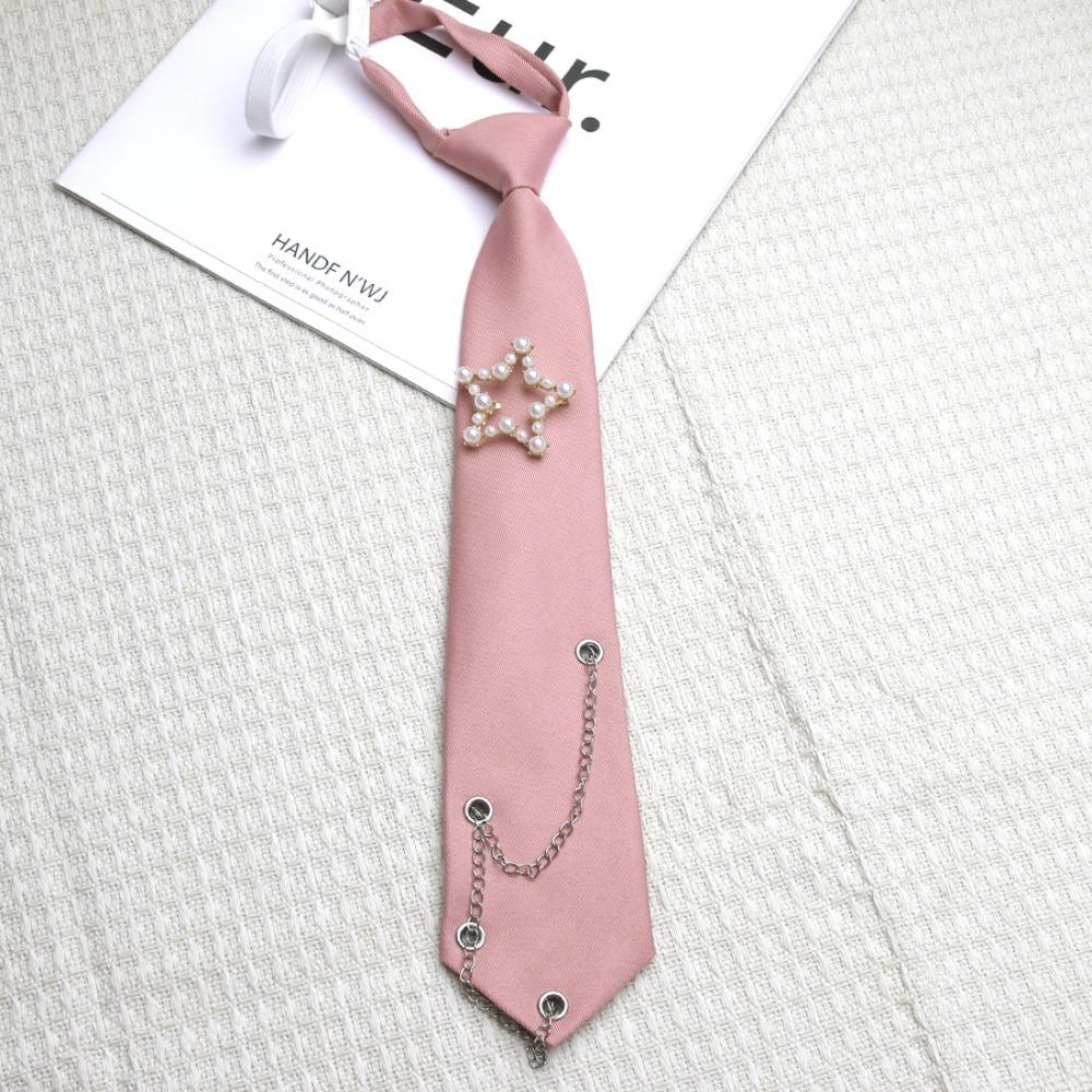 Pre-tied Star Chain Necktie Japanese Cravat Fashion Bowtie School Uniform розовый