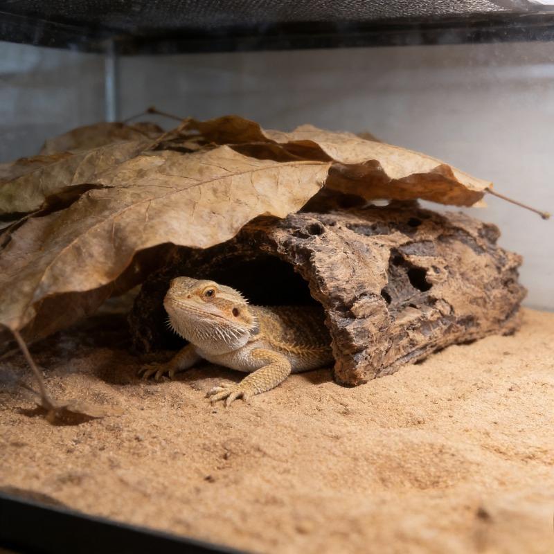 Caverna Esconderijo para Répteis Abrigo de Casca Natural para Tartaruga Lagarto Gecko Escorpião Aranha Anfíbio Decoração de Terrário Habitat Escalada