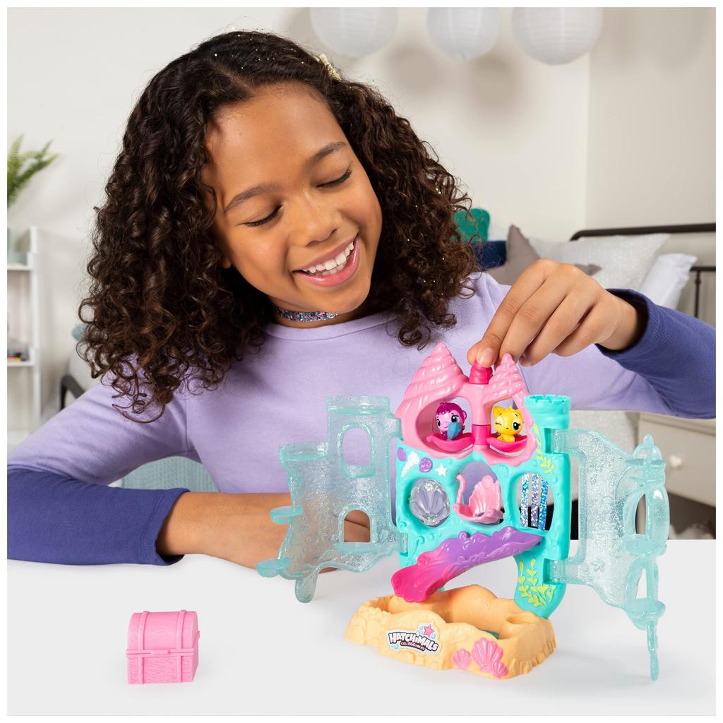 Hatchimals CollEGGtibles, Coral Castle Fold Open Playset with Exclusive Mermal Magic, for Kids Aged 5 and Up, Amazon Exclusive