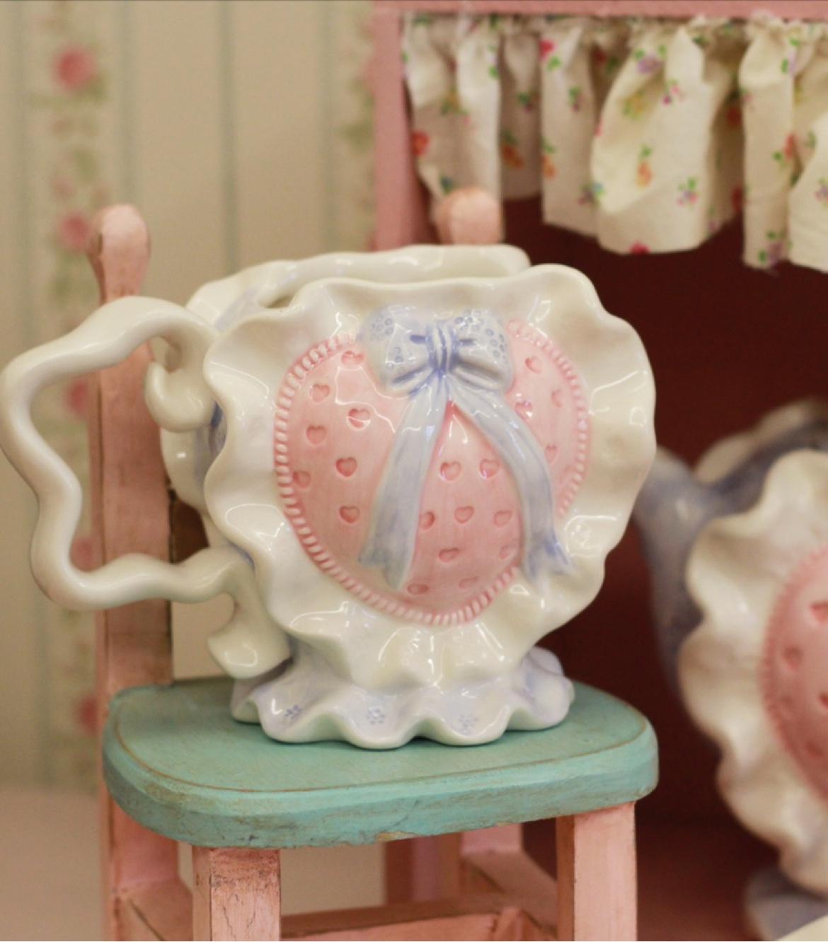 

Керамическая чашка, чайник, винтажная милая розовая тарелка с надписью «Любовь», заварной чайник под глазурью, цветной подарок на День святого Валентина, подходит для кухонной мебели, 1 шт.