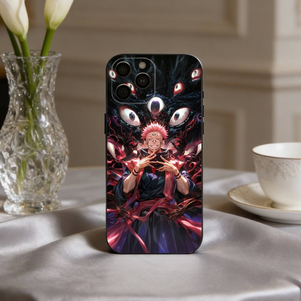 R-Ryomen S-Sukuna J-J-Jujutsu K-Kaisen-N Phone Case For iPhone 17pro,16,15,14,13,12,11 Plus,Pro Max,XS,Soft Silicone Black Cover