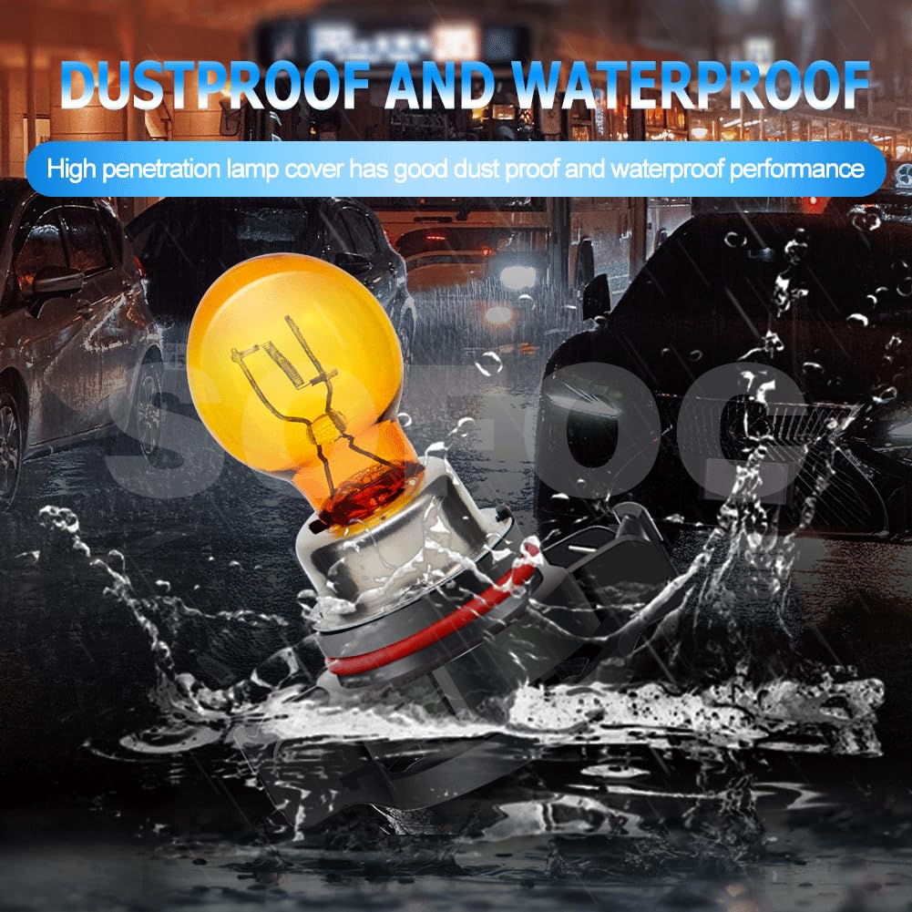 SOFOC PSY24W Car Halogen DRL Turn Signal Lamp Fog Lamp 24W Amber Yellow 3000K Ultra Bright 2pcs